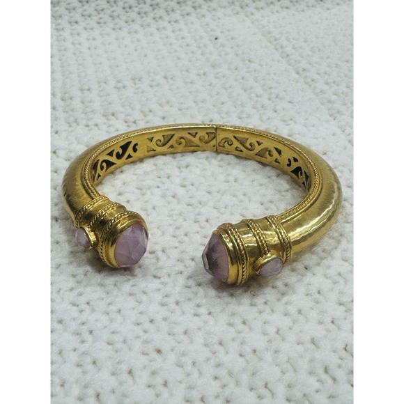 Julie Vos Jewelry - Julie Vos Cannes Cuff Bracelet Iridescent Rose 24K Gold Plate JV